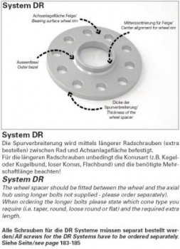 H&R TRAK+ Spurverbreiterung DR-System 16mm/Achse VW Lupo, Polo, Golf 1/2/3, Jetta, Vento, Scirocco, Corrado, Passat