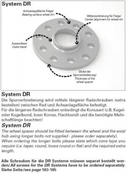 H&R TRAK+ Spurverbreiterung DR-System 06mm/Achse Audi A1 Typ 8X