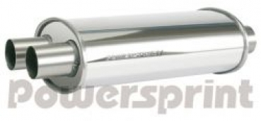 Universal Schalldämpfer oval, Y-Führung, Ø 70 mm - Gesamtlänge 520 mm