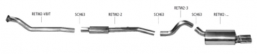 Bastuck Stainless Steel Exhaust 63,5mm Renault Wind Turbo, Oval 120x80mm