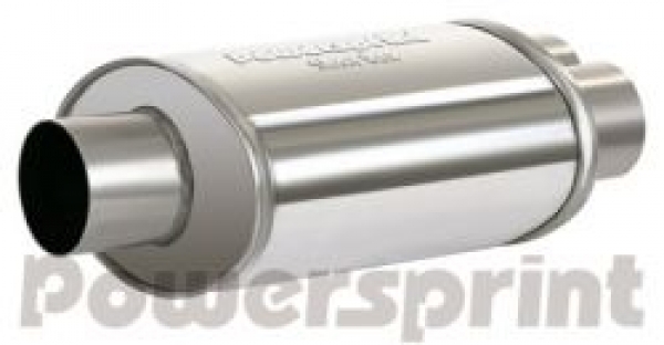 Short Box Schalldämpfer oval, Y-Führung, Ø 63.5 mm - Gesamtlänge 370 mm