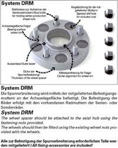 H&R TRAK+ Spurverbreiterung DRA-System 40mm/Achse Audi 80, 90, 100, 200, Coupe