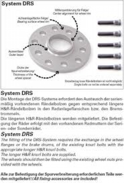 H&R TRAK+ Spurverbreiterung DR-System 40mm/Achse Audi 80, 90, 100, 200, Coupe