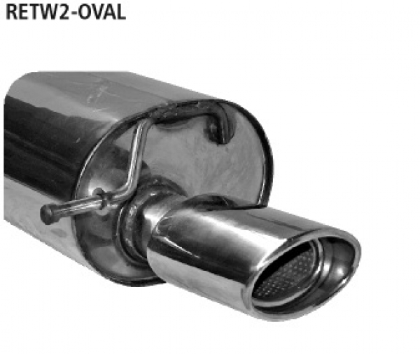 Bastuck Stainless Steel Exhaust 63,5mm Renault Twingo N Turbo, Oval 120x80mm