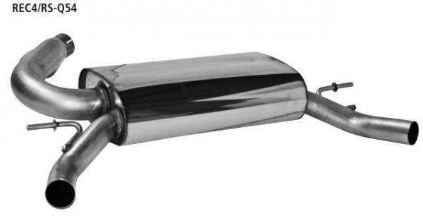 Bastuck Clio 4 RS Rear silencer without tailpipes for original rear valance exit LH+RH, 1 x Ø 54 mm